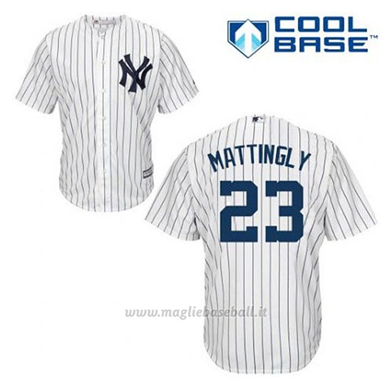 Maglia Baseball Uomo New York Yankees Don Mattingly 23 Bianco 1ªCool Base